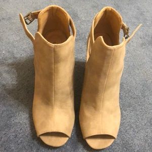 Tan heeled booties
